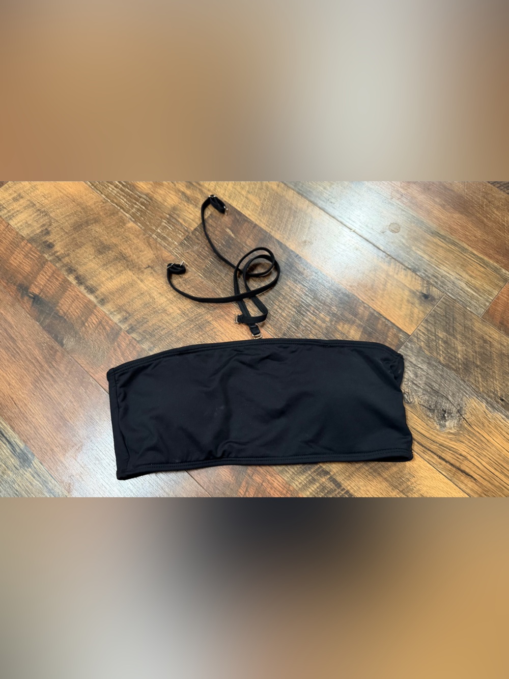 Black Strapless Bandeau Bikini Top